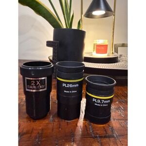 2X Barlow Lens and PL 26mm 9.7mm Eyepieces Telescope Accessory Set